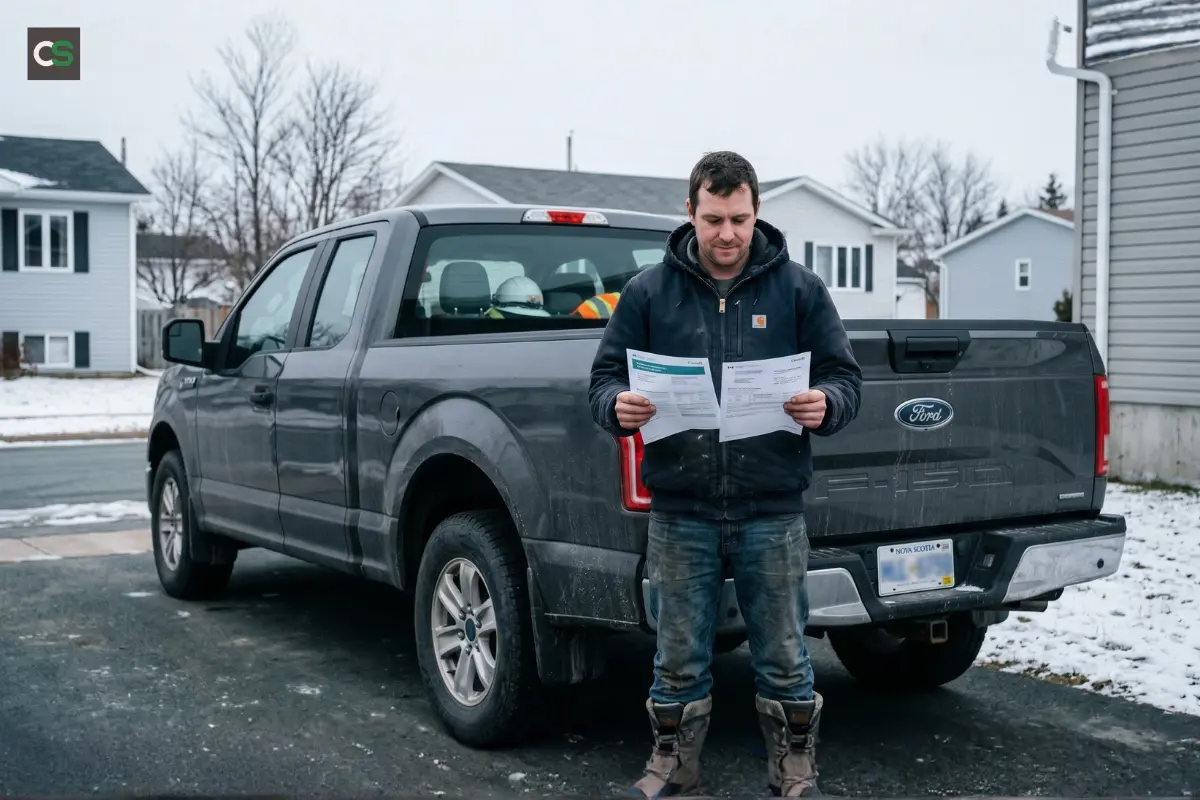 man reading papers of how to get a car loans on seasonal income